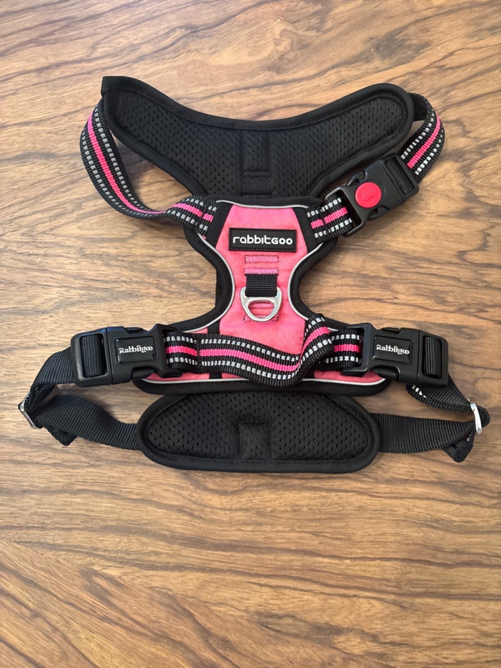 rabbitgoo Pink & Black Padded Dog Harness